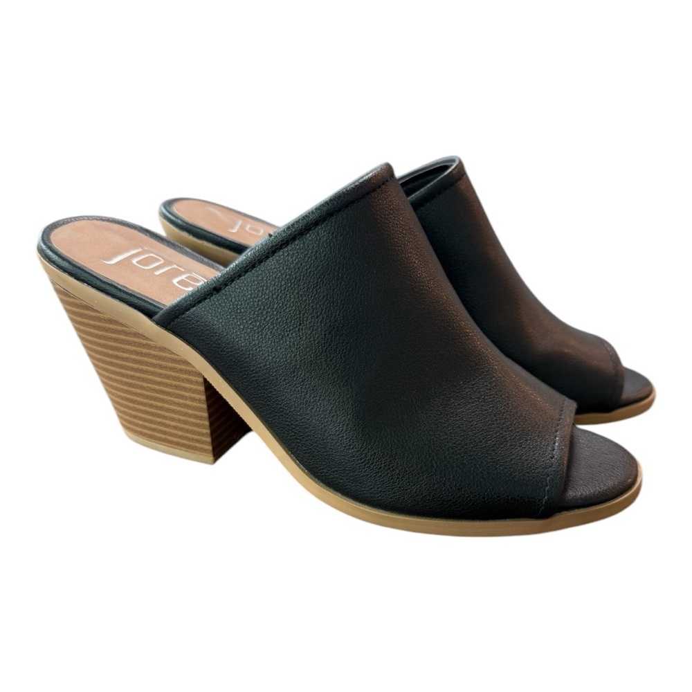 Jore Jenn Black Peep-Toe Mules in Size 8.5